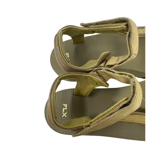 FLX Womens Tan Adjustable Strap Sandals With Textured Sole Size 10M - Picture 9 of 13